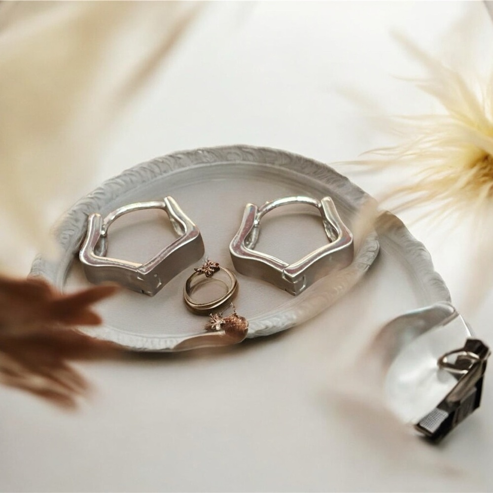 NWT Sterling Silver Huggie Earrings